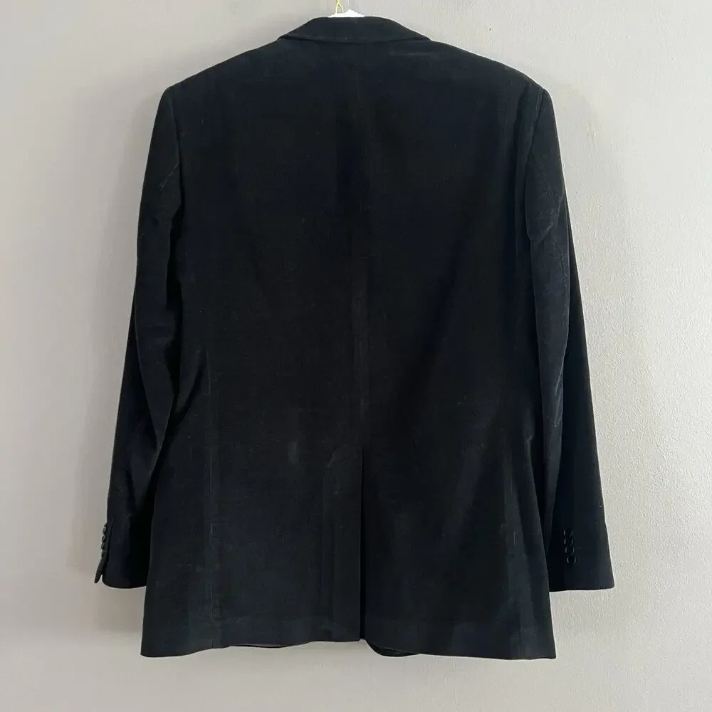 Di Quattro Mens Corduroy Sport Blazer Jacket 100% Cotton Preppy Black Sz 42R